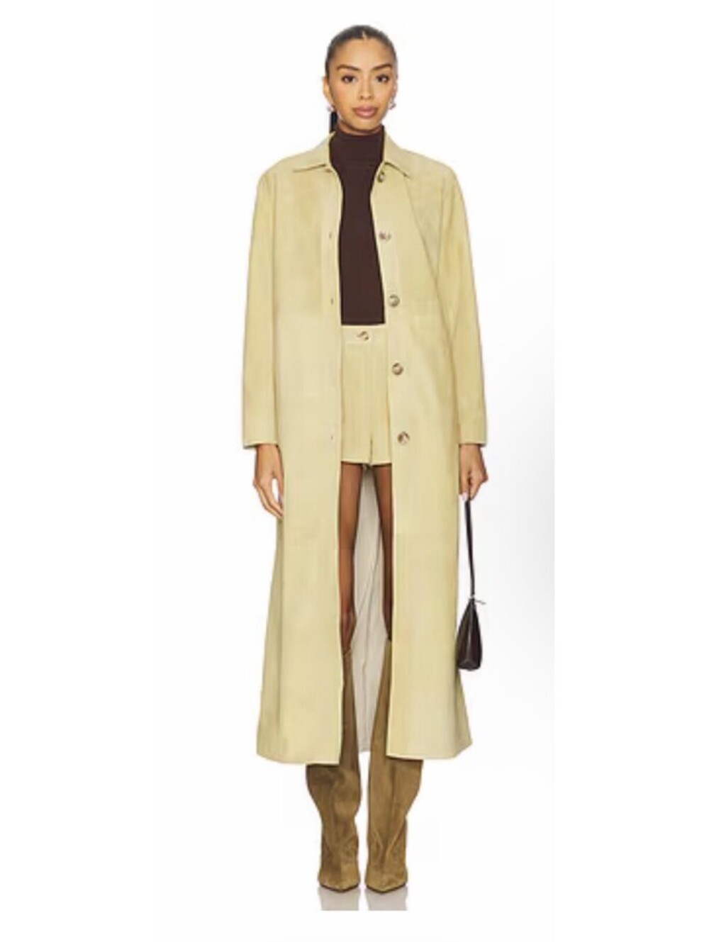 ZUT Butter Goat Suede Long Coat 100% Natural Goat Suede Medium $1300 As/is